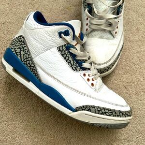 Men size 9.5 Royal blue and white Jordan 4